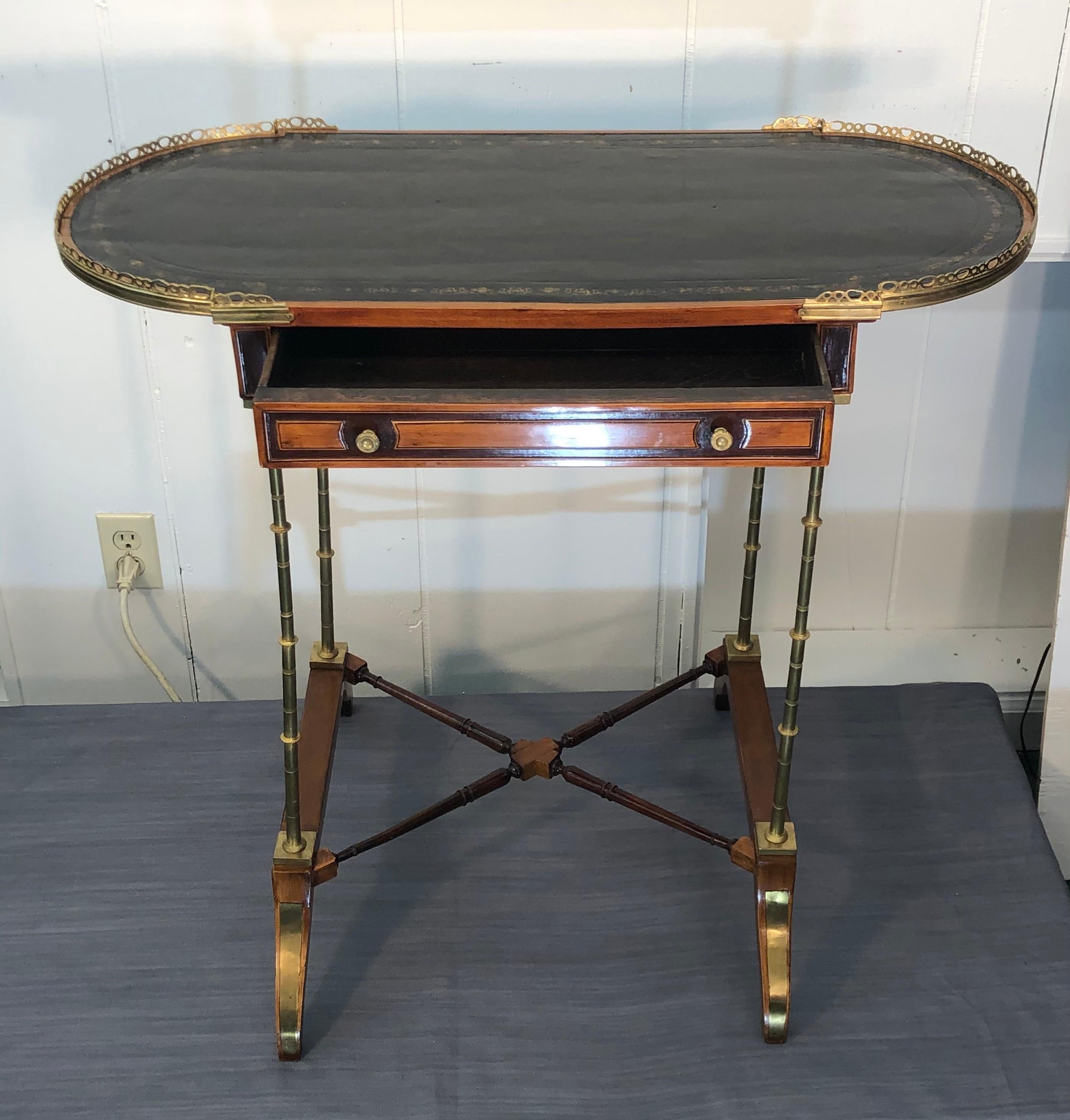 Signed Adam Weisweiler Neoclassical Table With Faux Bamboo Columns, 18th Century 5