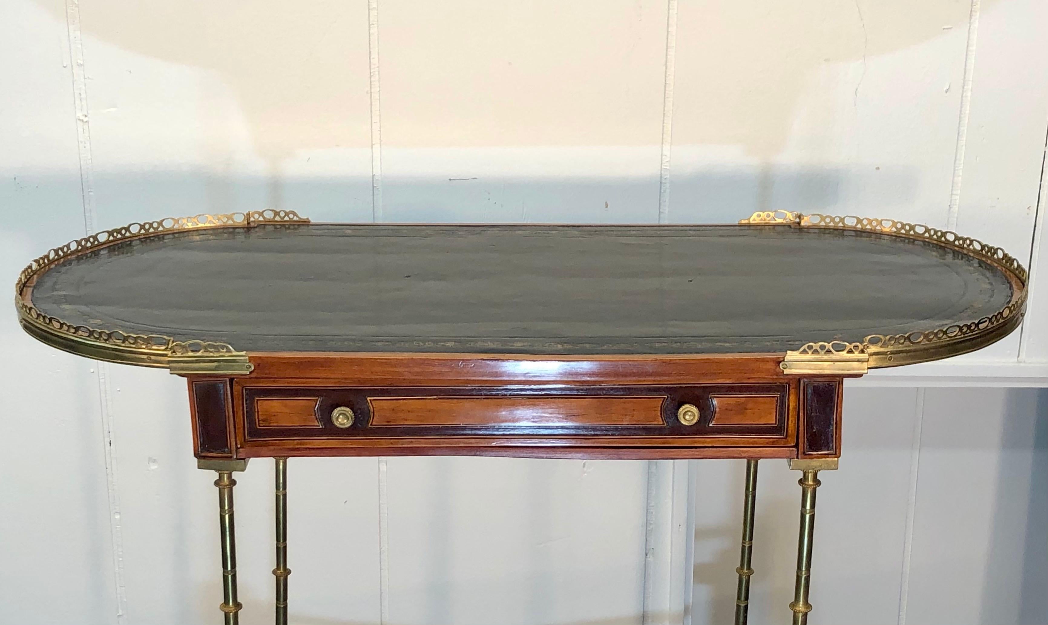 Signed Adam Weisweiler Neoclassical Table With Faux Bamboo Columns, 18th Century 3