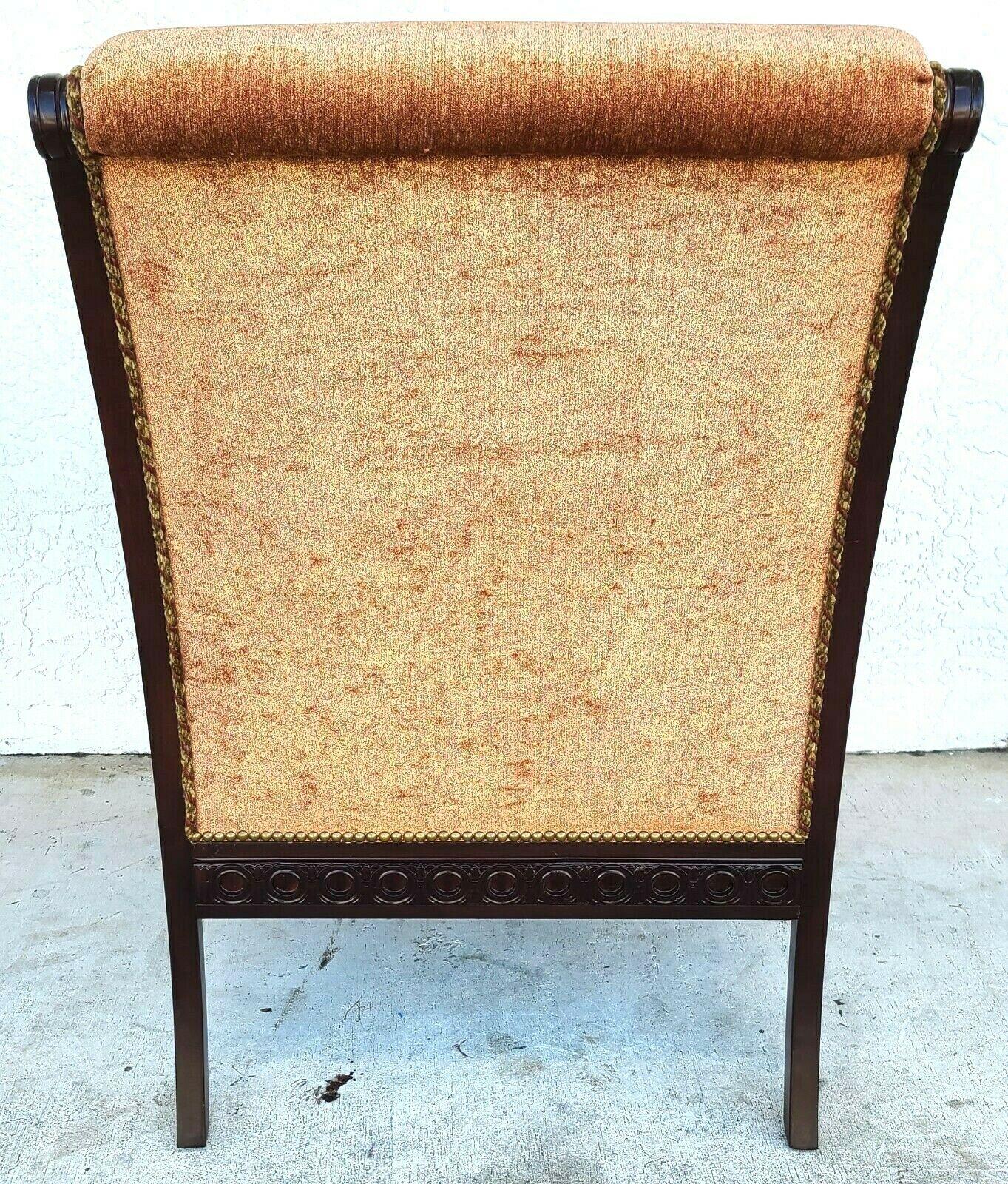 English Regency Scroll Armchair by Classics Furniture of North Carolina In Good Condition For Sale In Lake Worth, FL