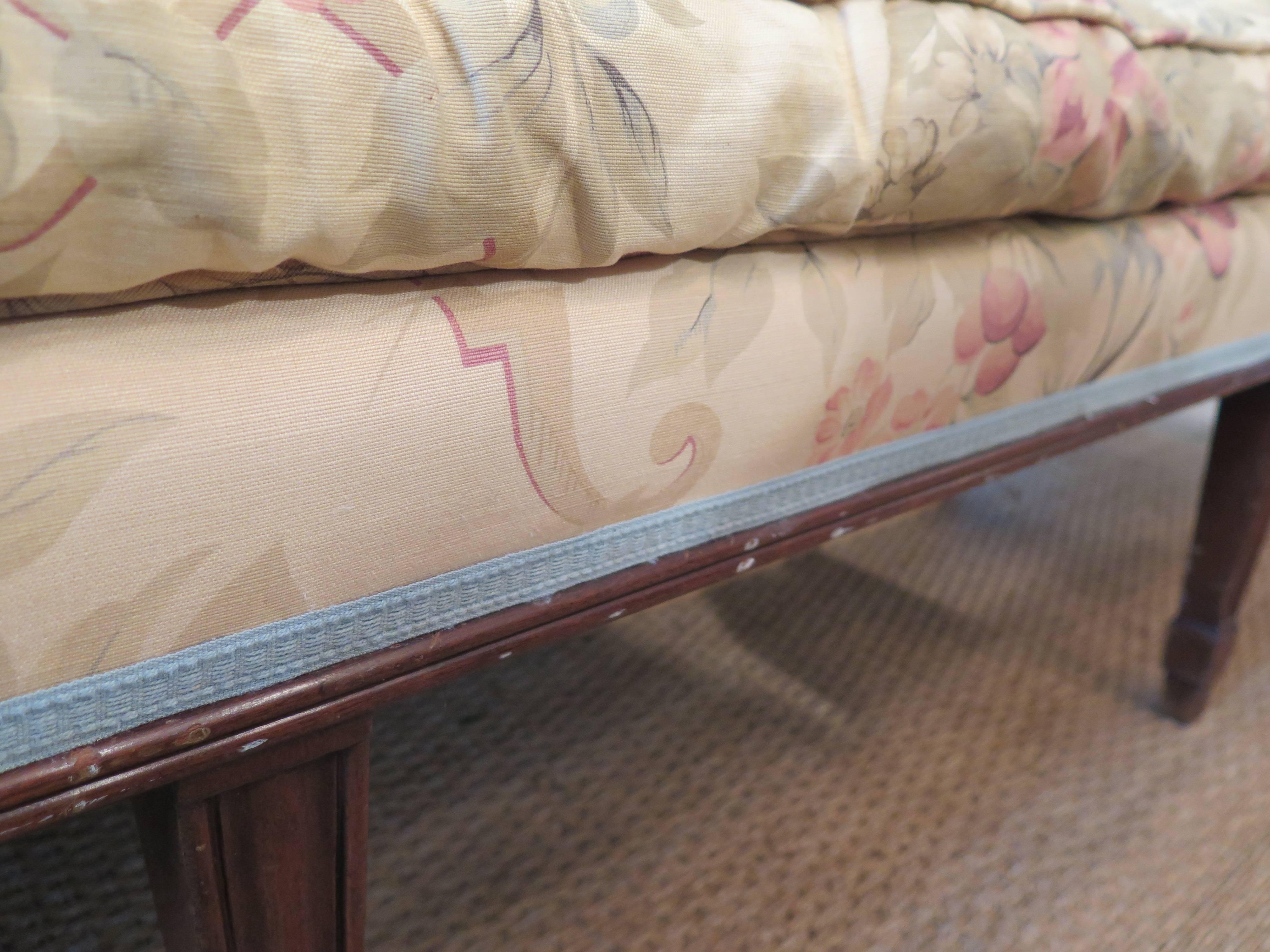 Cotton English Regency Settee