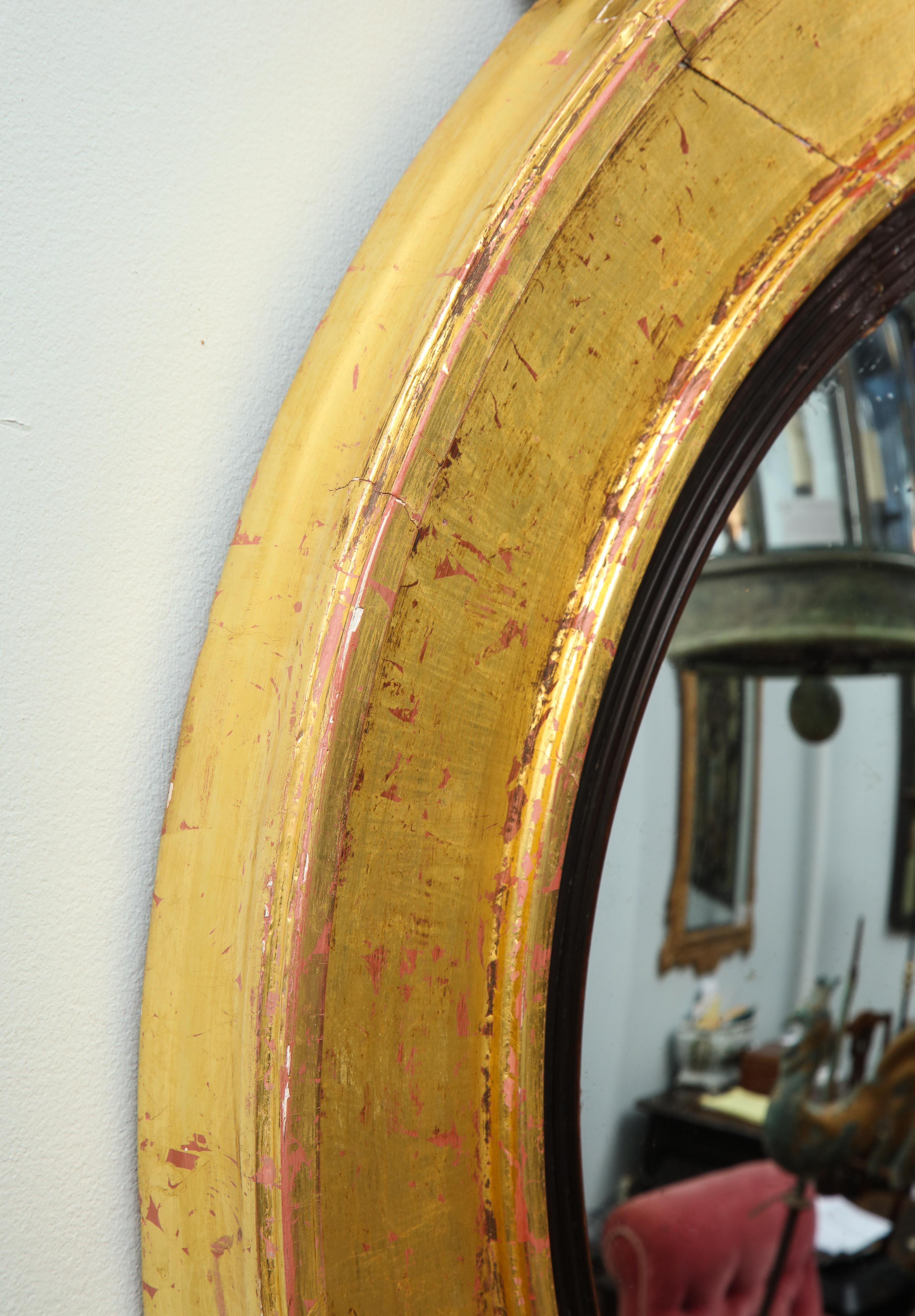 English Regency Shell Carved Convex Mirror 1