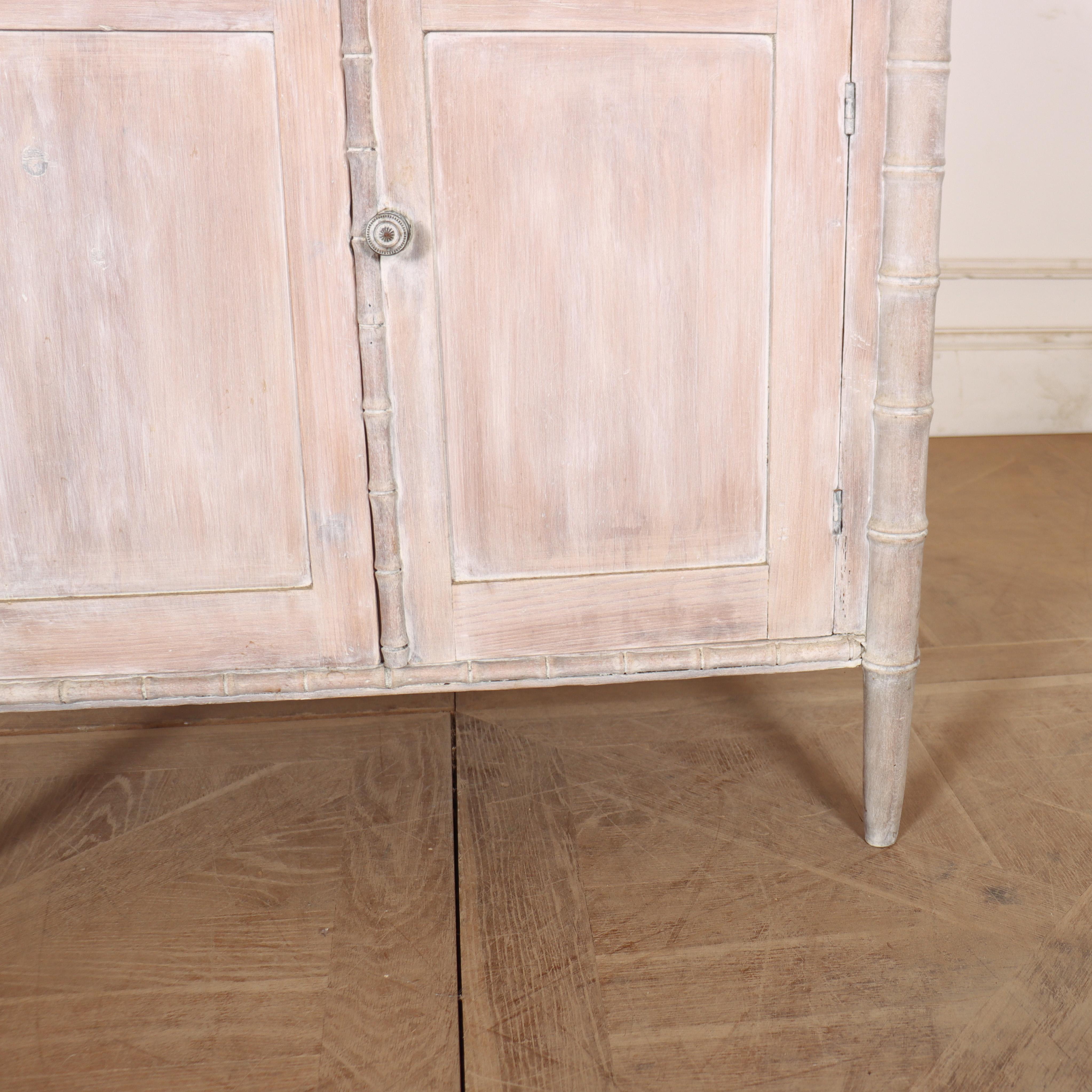 Bleached English Regency Side Cabinet For Sale