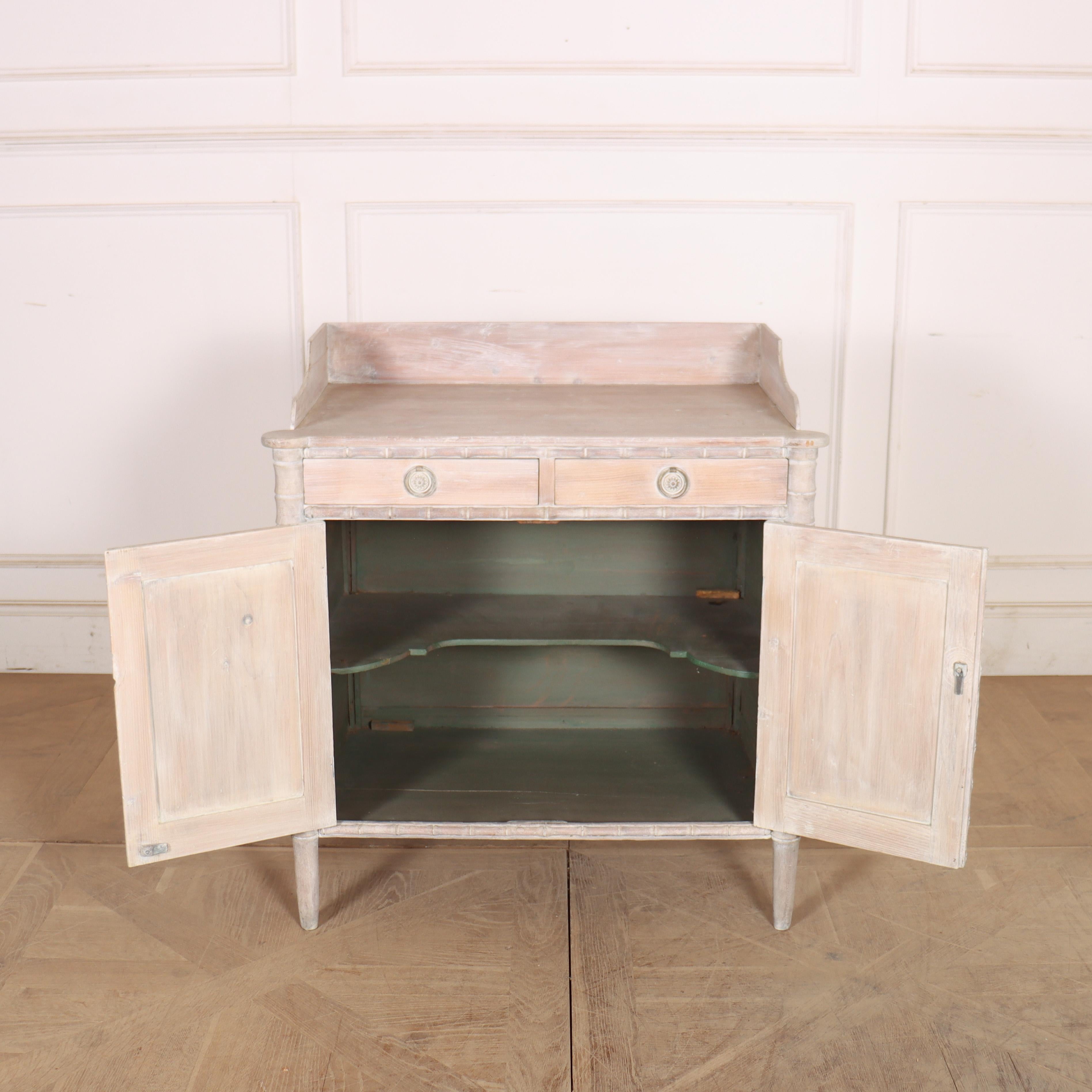 Faux Bamboo English Regency Side Cabinet For Sale