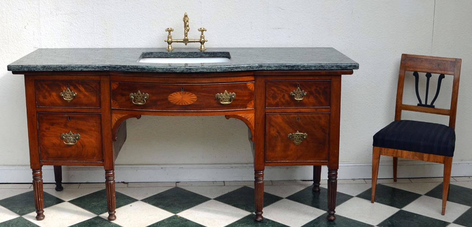 English Regency Sideboard in Mahogany from the 1830s, Converted to a Washstand 3