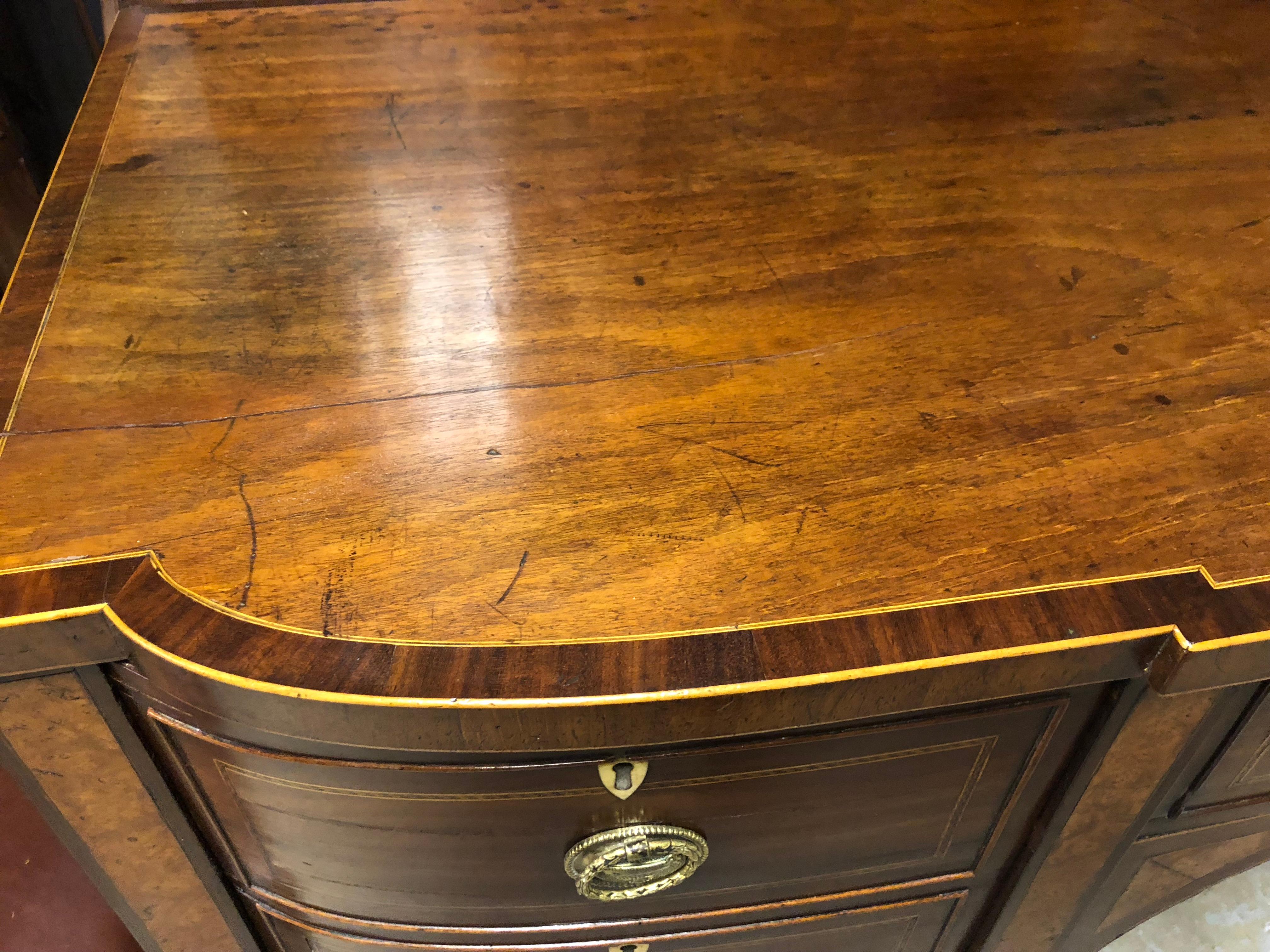 English Regency Sideboard with Fine Inlays, Escutechons, and Banded Top 1