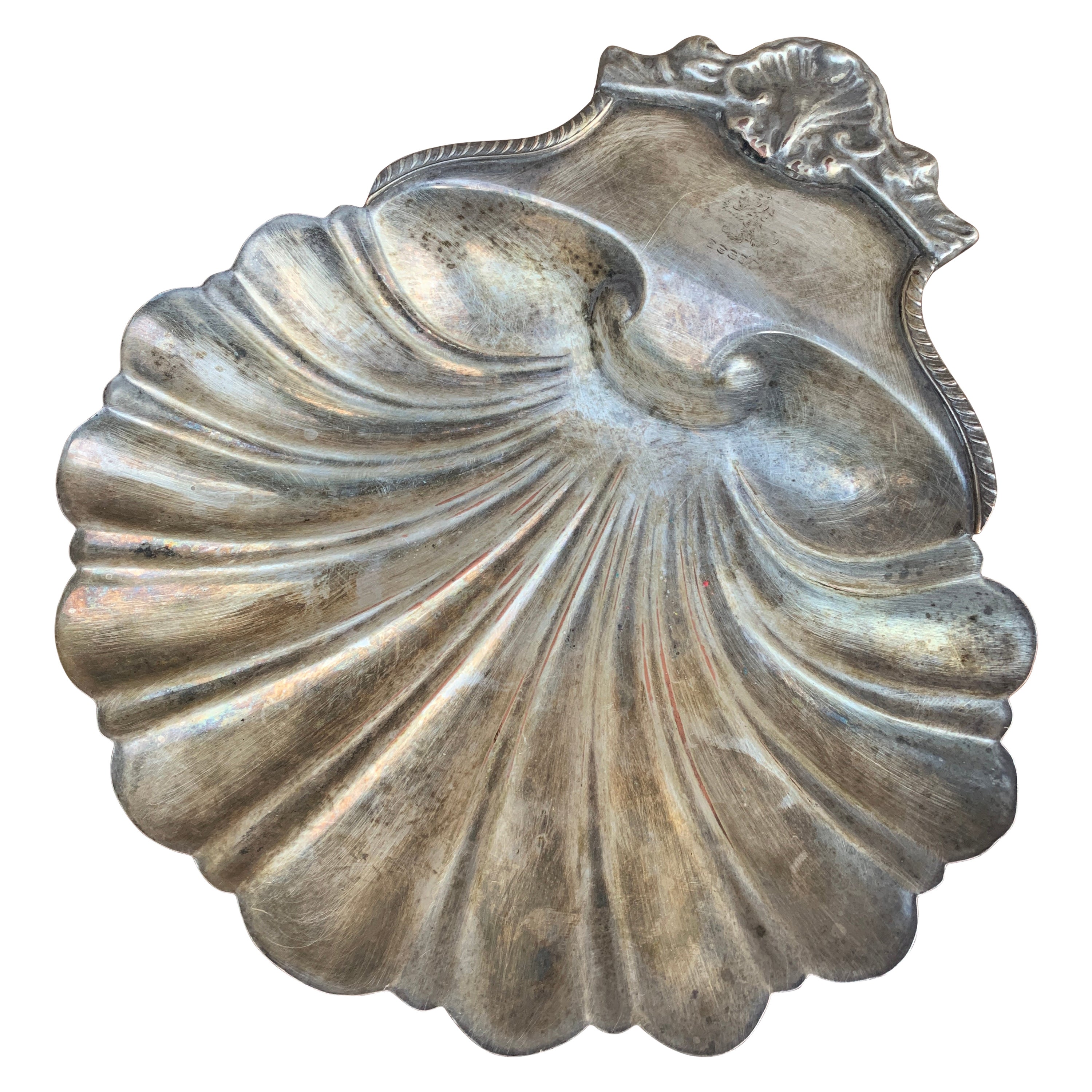 Englische Regency-Servierschale aus Silber mit Muschelschalenmotiv