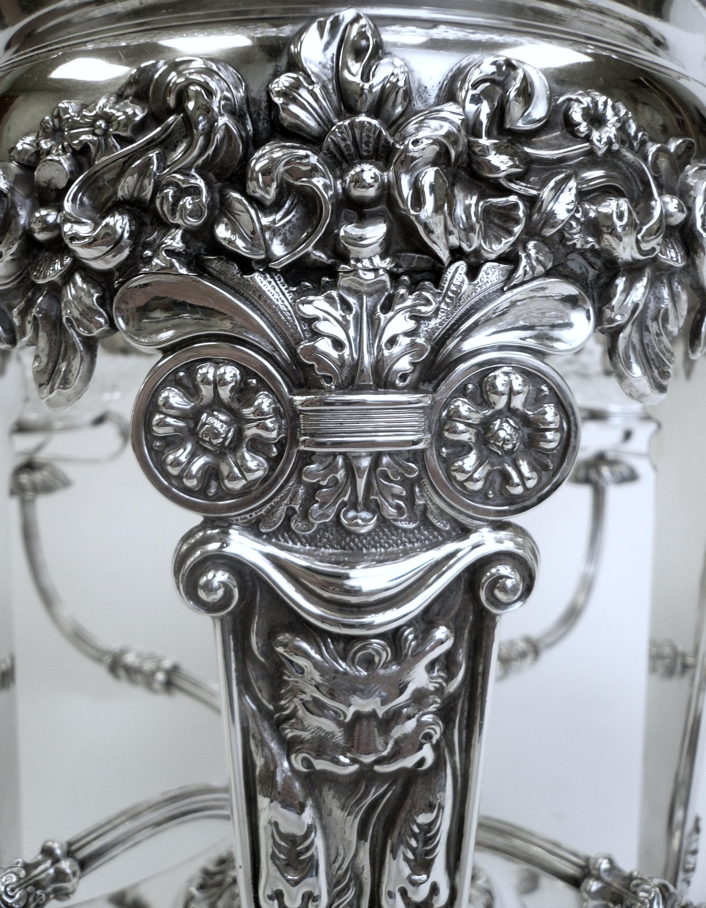 English Regency Silver & Cut Crystal Epergne or Centerpiece 6