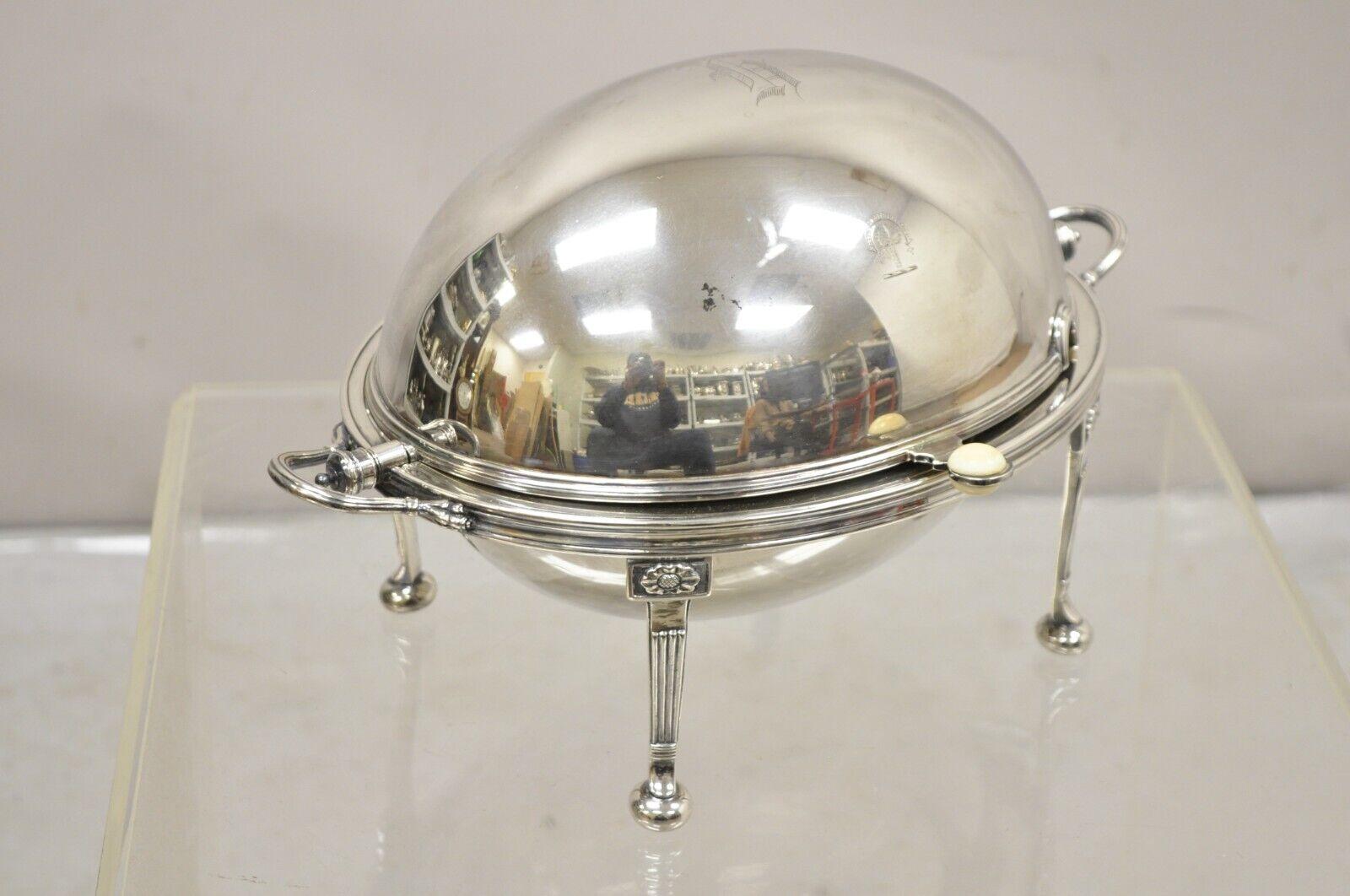 English Regency Silver Plated RF E & CO L Revolving Dome Chafing Dish Warmer For Sale 4