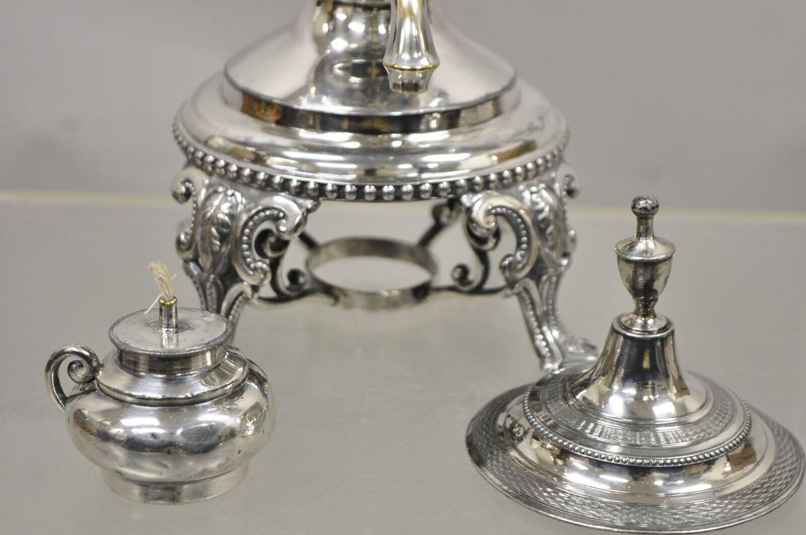 English Regency Silver Plated Urn Twin Handle Coffee Drink Dispenser Samovar For Sale 3
