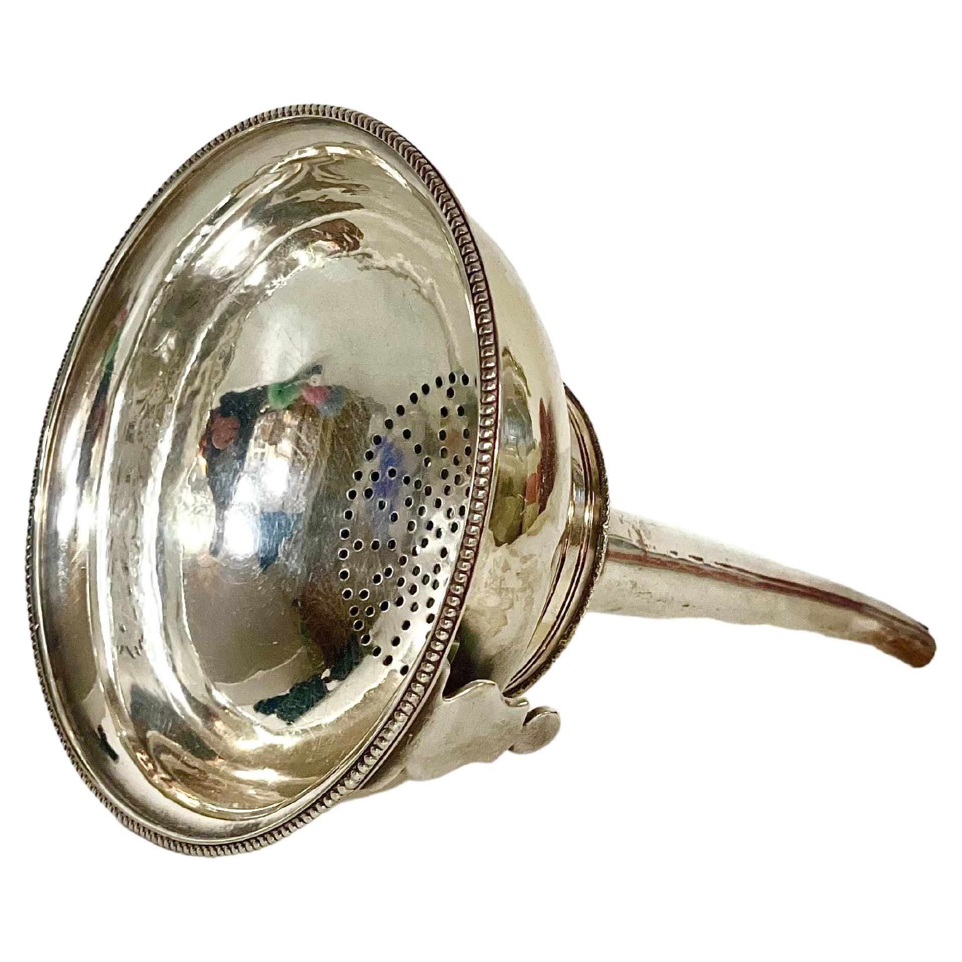 18th Century English Regency Silver Wine Funnel by Silversmith Edward Farrell