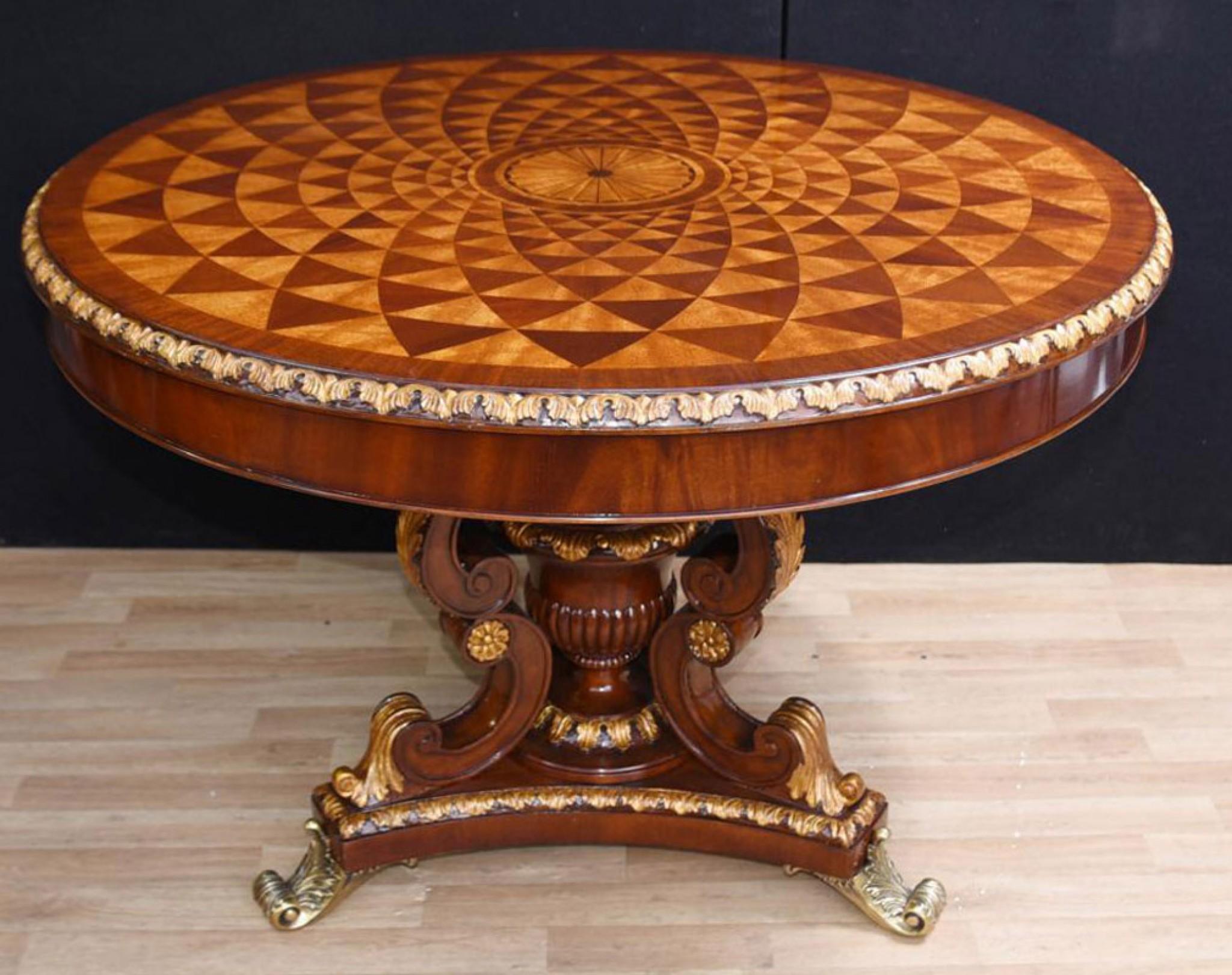 Late 20th Century English Regency Spyrograph Centre Table Round Dining Table For Sale