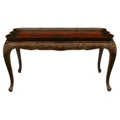 English Regency st. Lacquer and Gilt coffee table removable tray