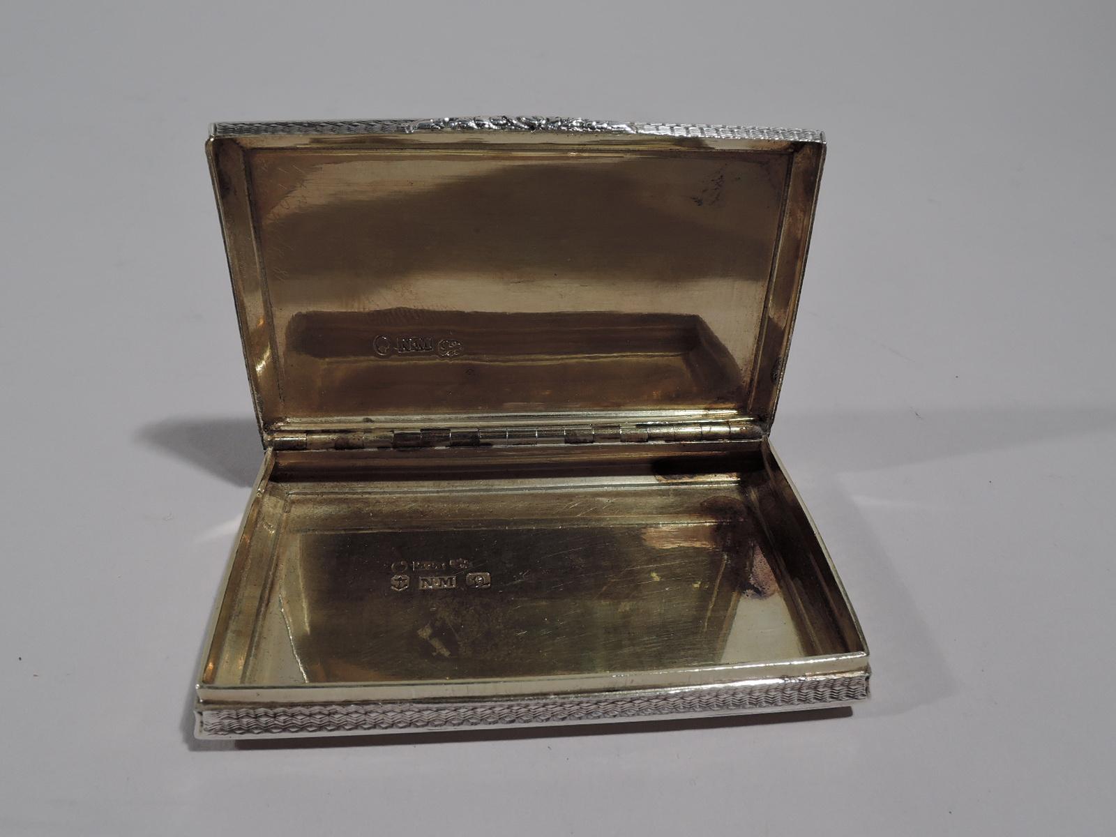 English Regency Sterling Silver Snuffbox by Nathaniel Mills 3