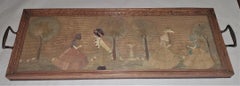 English Regency Straw and Felt Sampler Serving Tray