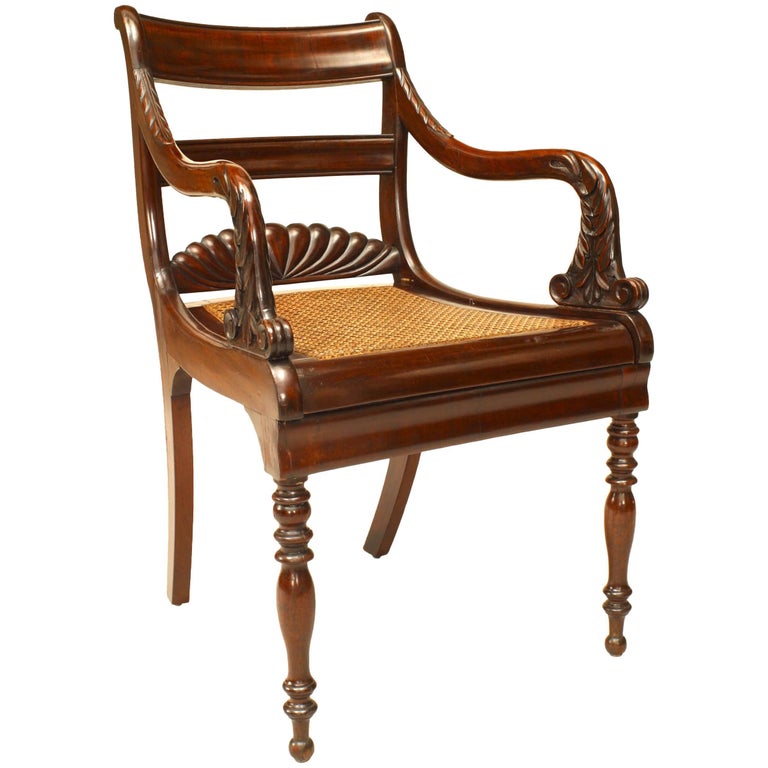 English Regency Mahogany Arm Chair For Sale at 1stDibs english