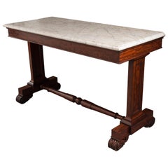 English Regency Style 19th Century Mahogany Marble-Top Console