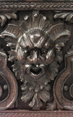 Paravento a 2 ante in Oak Oak intagliato del XIX secolo in stile Regency inglese