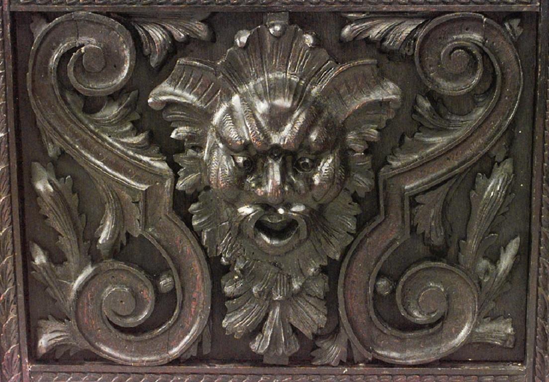 English Regency Style 19th Century Carved Oak 2-Fold Screen 2