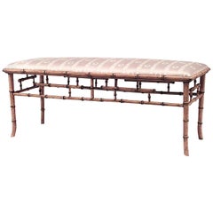 English Regency Style '20th Century' Faux Bamboo Painted Bench