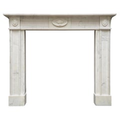 English Regency Style Antique Statuary White Marble Fireplace Mantel