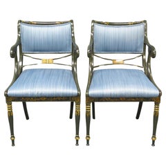 Vintage English Regency Style Armchairs