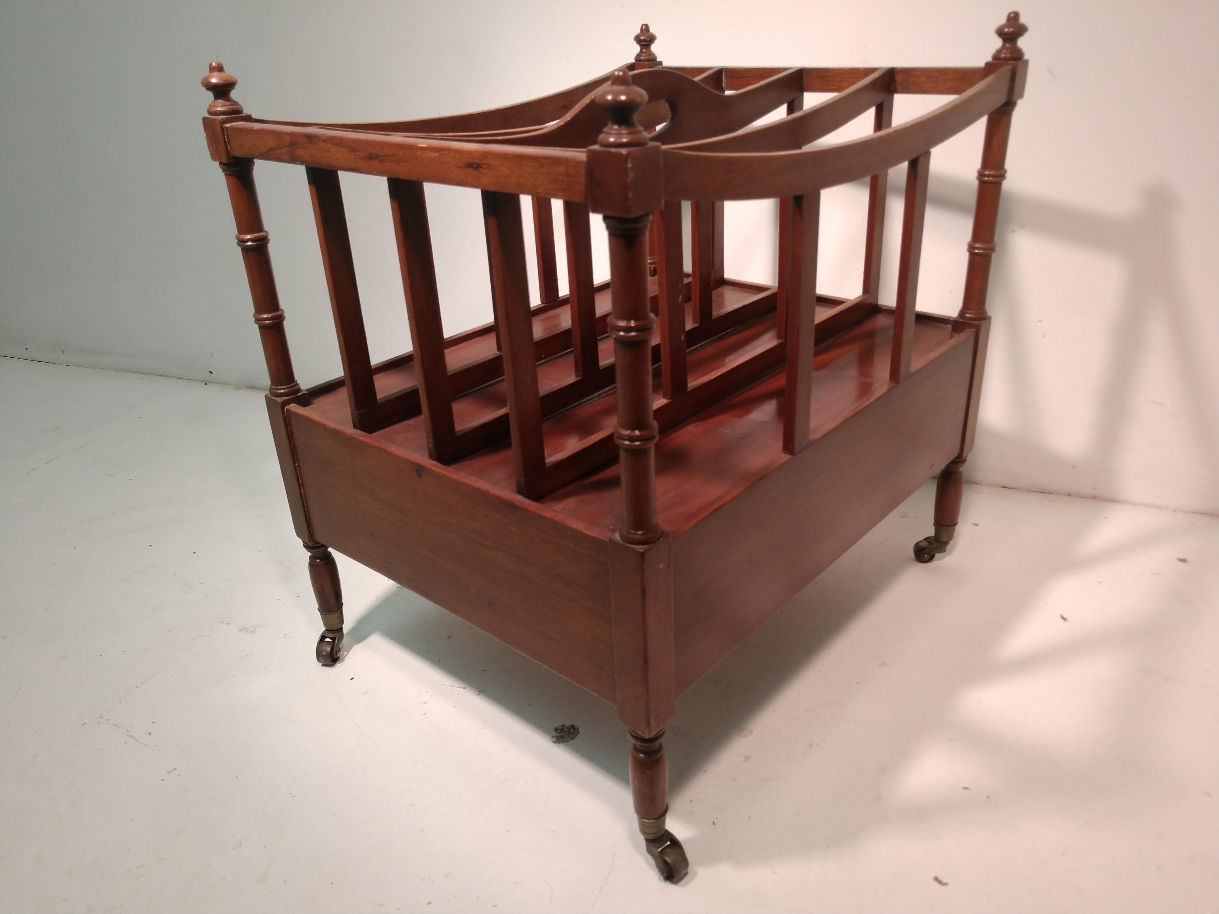 English Regency Style  C1935 Mahogany Canterbury with Drawer In Good Condition In Port Jervis, NY