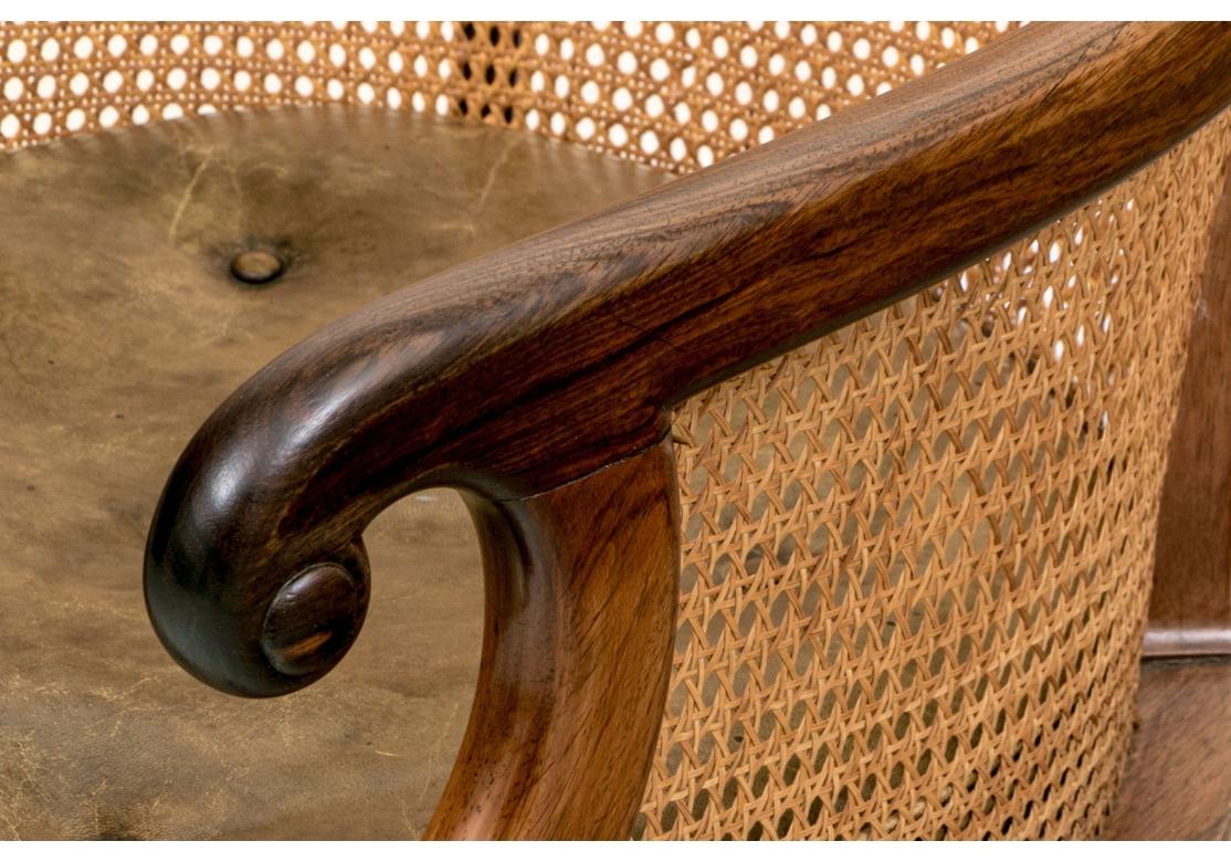 Bergère cannée avec siège en cuir de style Regency anglais en vente 10