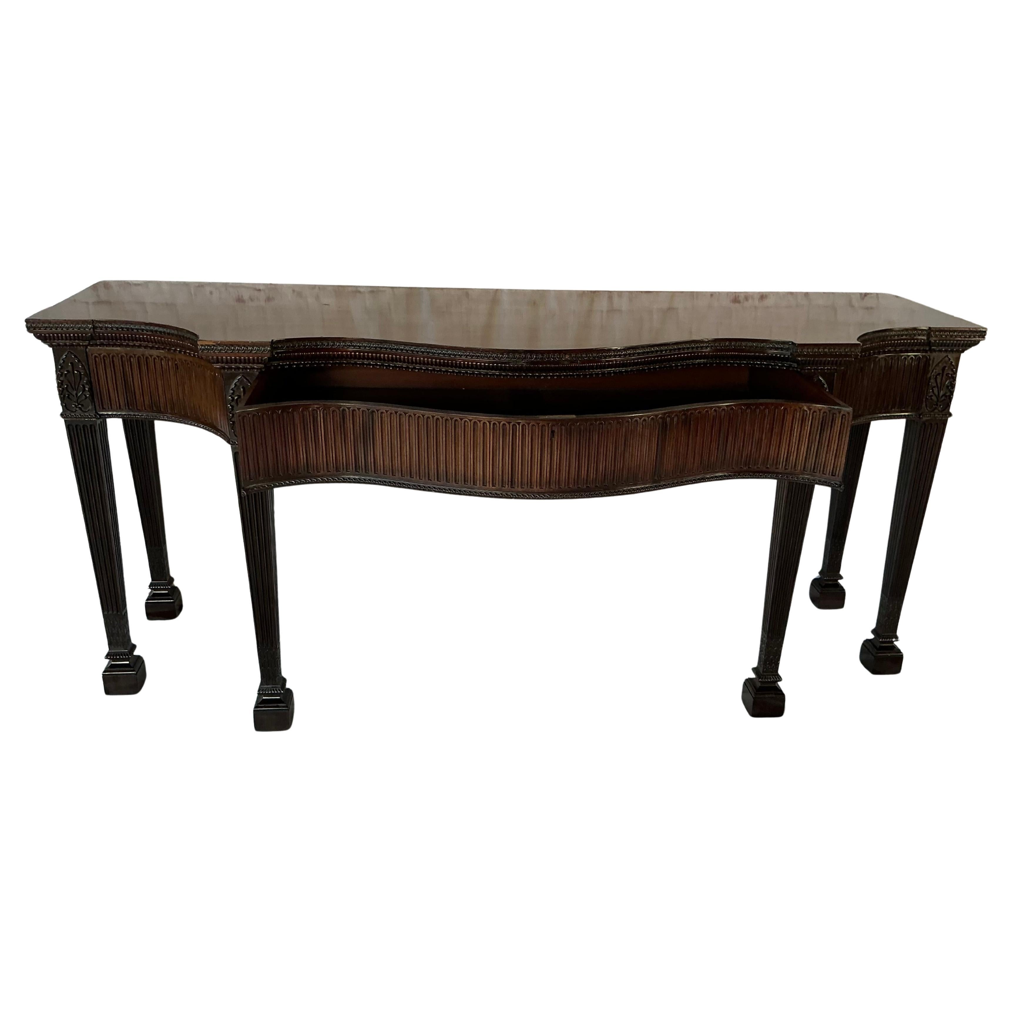 Mesa Consola de Servir de Caoba Tallada de Estilo Regencia Inglés en venta 6