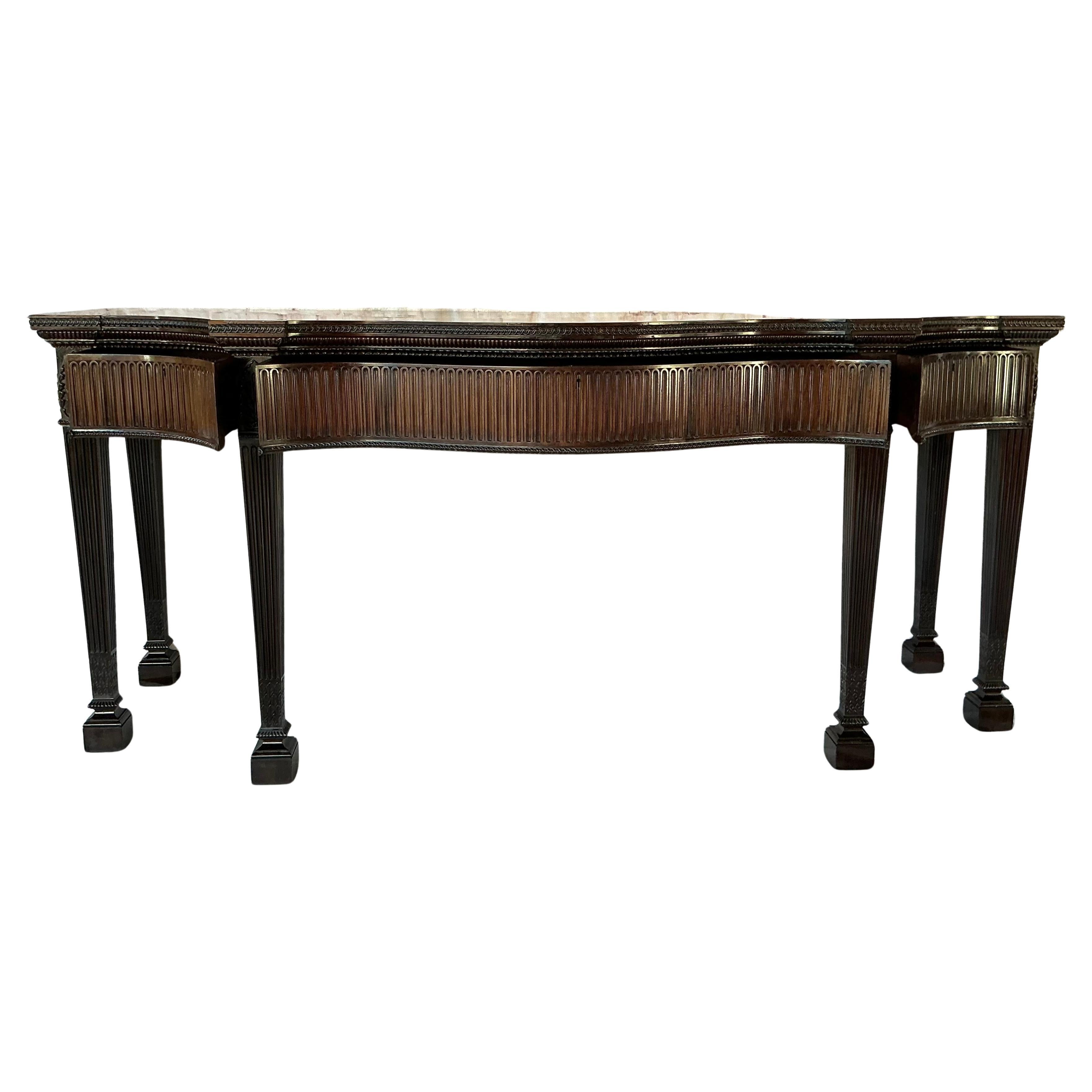 Mesa Consola de Servir de Caoba Tallada de Estilo Regencia Inglés en venta 7