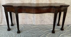 English Regency Style Carved Mahogany Console Serving Table