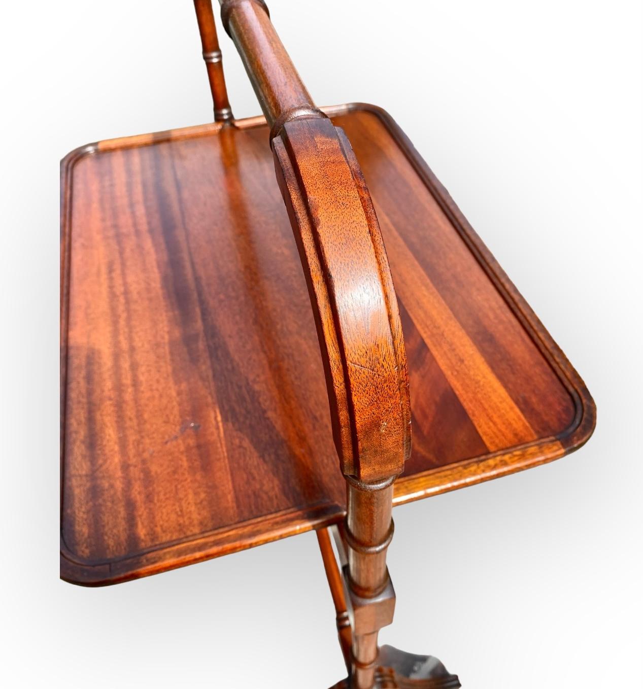 English Regency Style Carved Mahogany Flip Over Serving Table For Sale 6