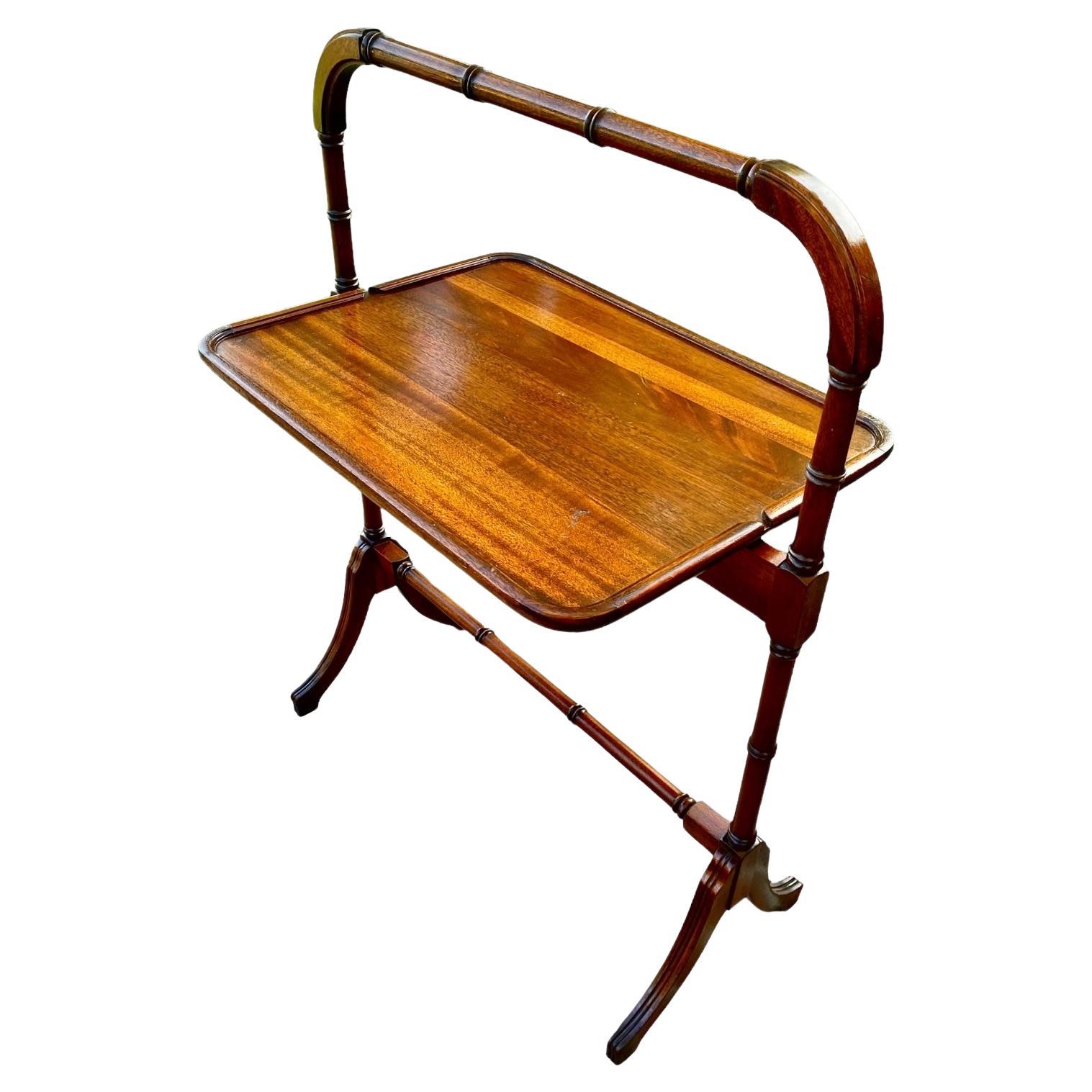 English Regency Style Carved Mahogany Flip Over Serving Table For Sale