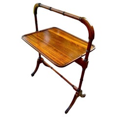 English Regency Style Carved Mahogany Flip Over Serving Table