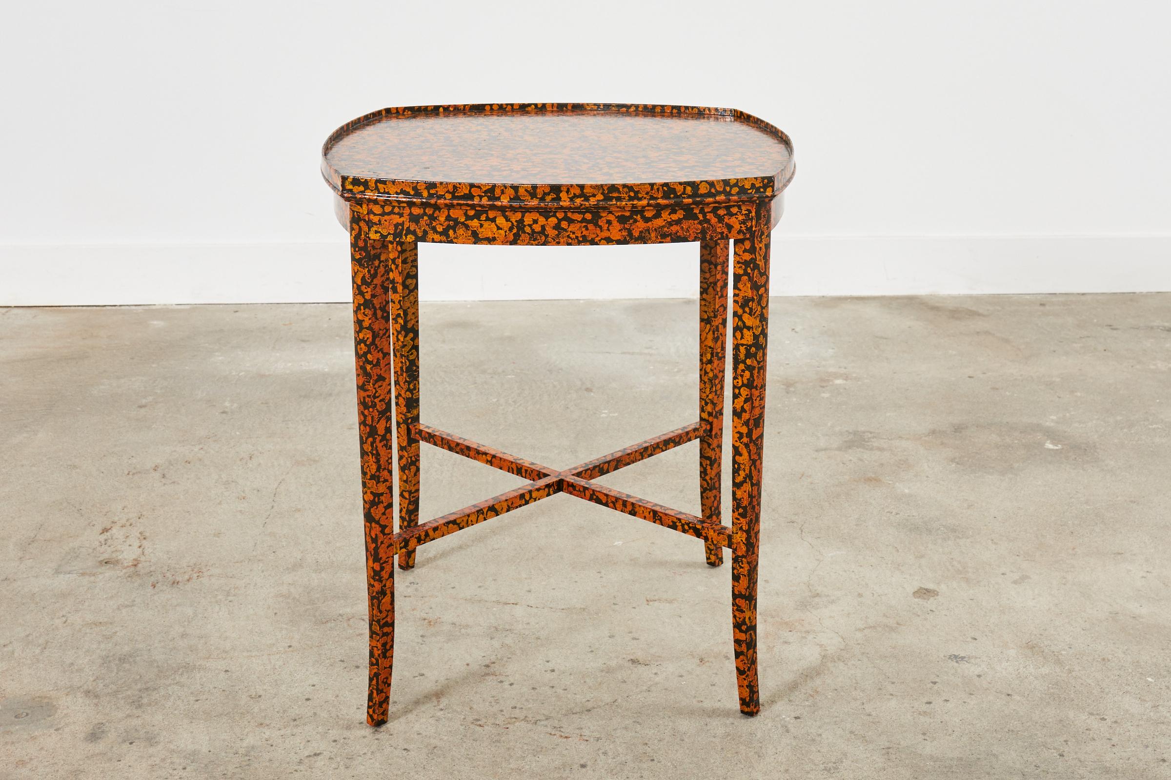 Lacquered English Regency Style Center Table Speckled by Ira Yeager For Sale