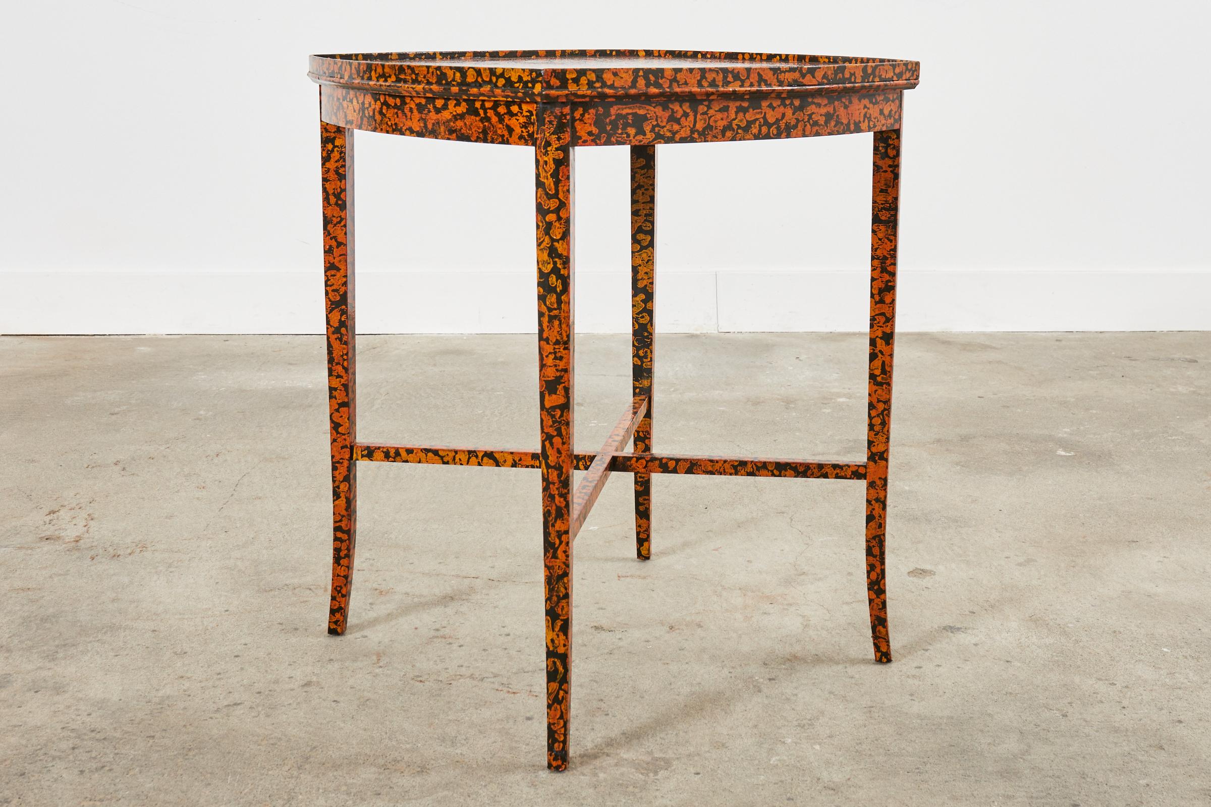 19th Century English Regency Style Center Table Speckled by Ira Yeager For Sale
