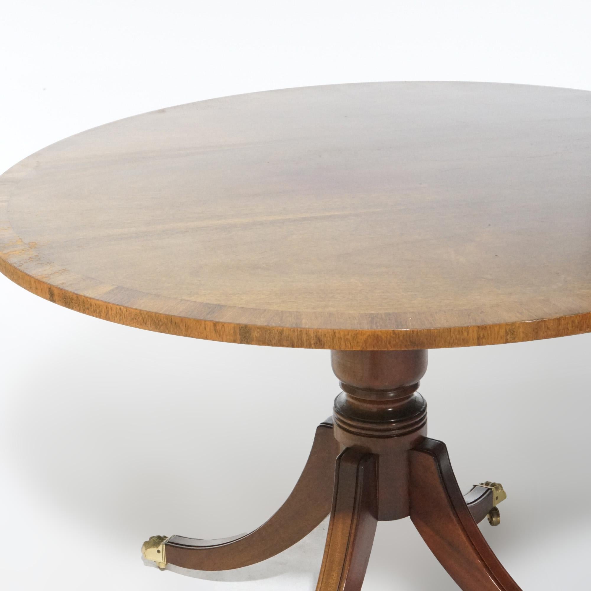 English Regency Style Century House Mahogany Banded Center Table, 20th Century In Good Condition For Sale In Big Flats, NY
