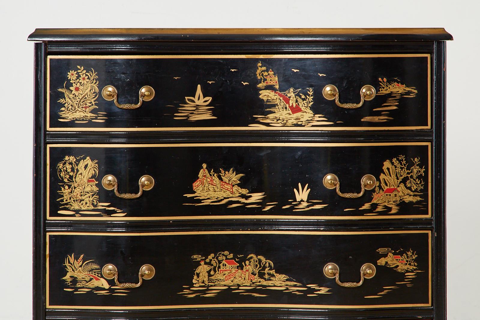 English Regency Style Chinoiserie Decorated Commode or Chest 3