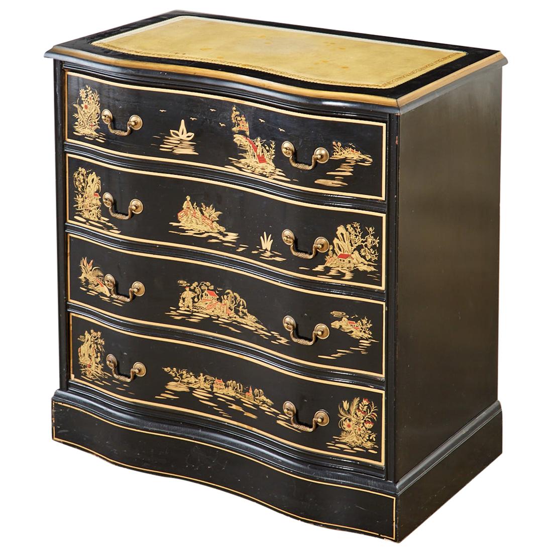 English Regency Style Chinoiserie Decorated Commode or Chest