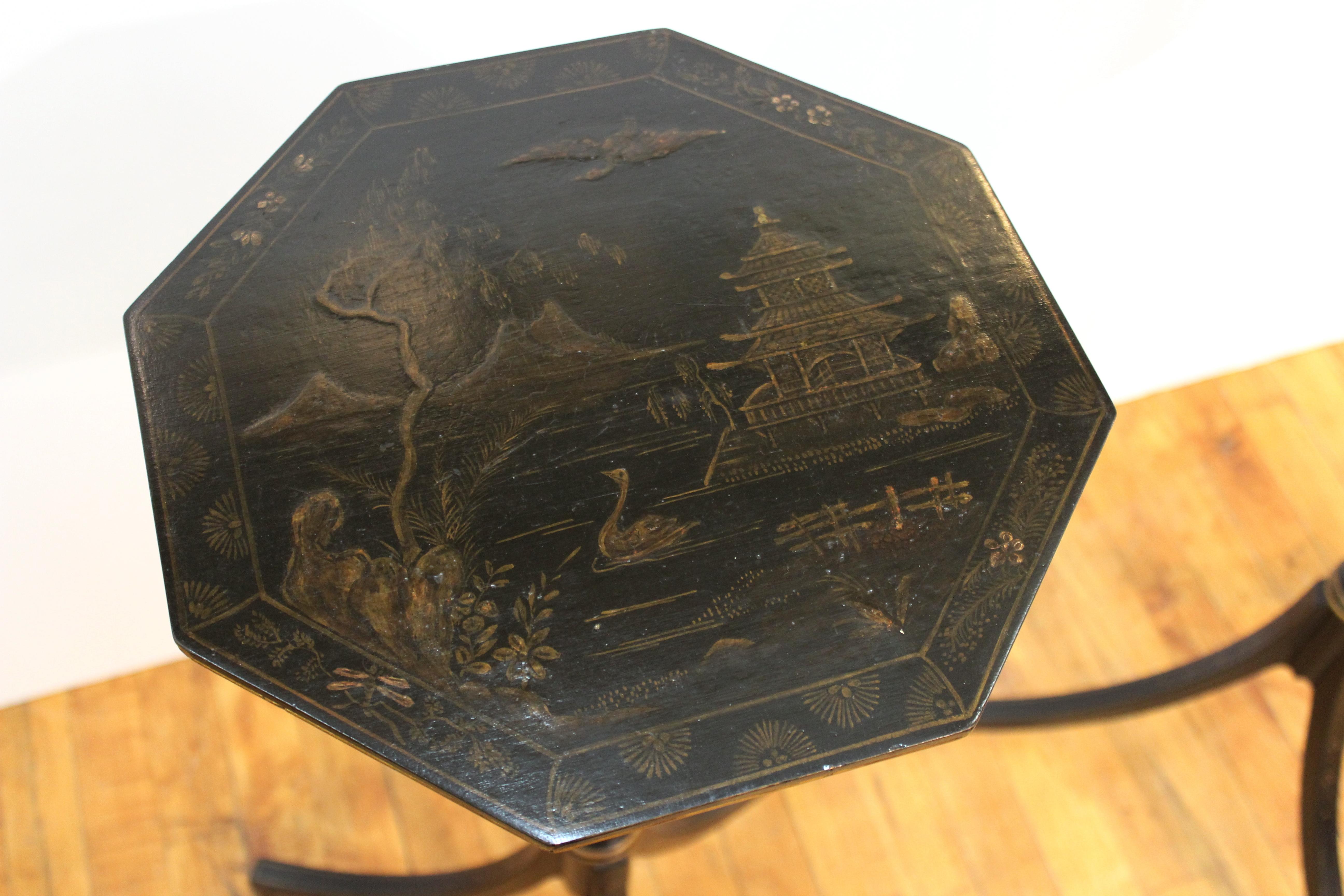 English Regency Style Chinoiserie Side Tables 1