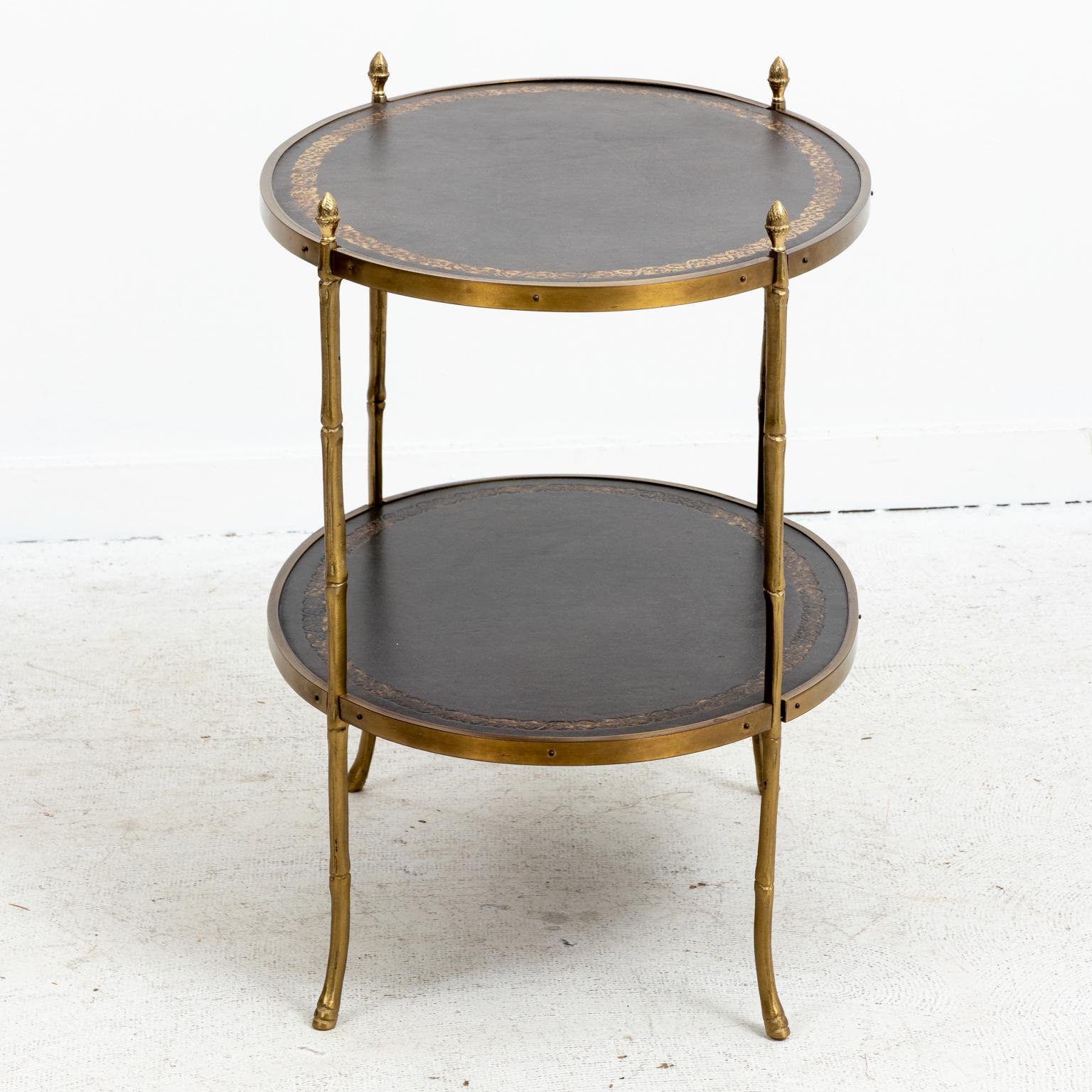 Leather English Regency Style Cocktail Table