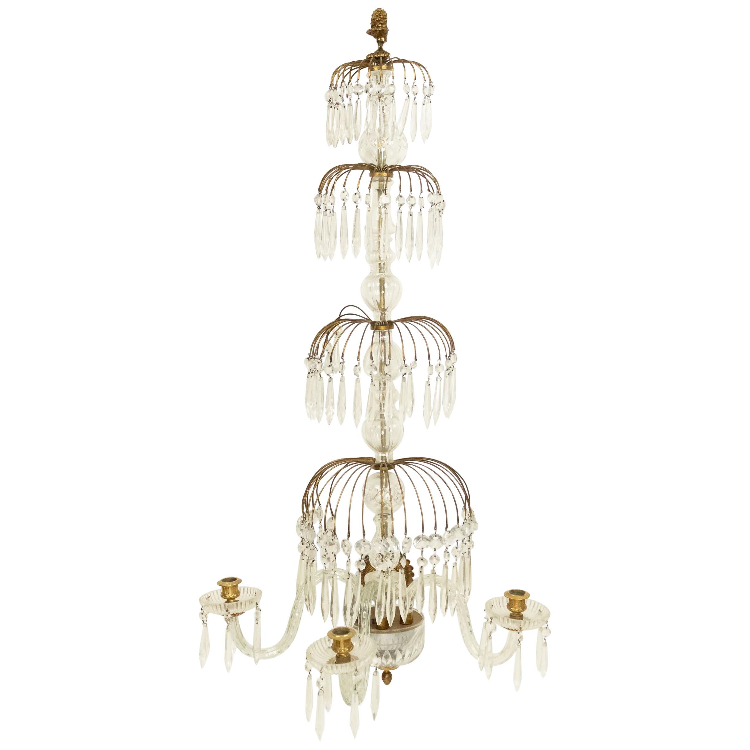 English Regency Style Crystal Wall Sconce