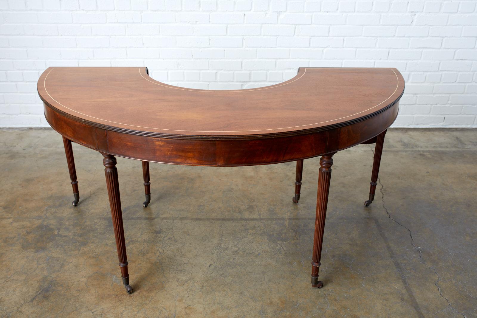 English Regency Style Drop-Leaf Hunt Table or Desk 8