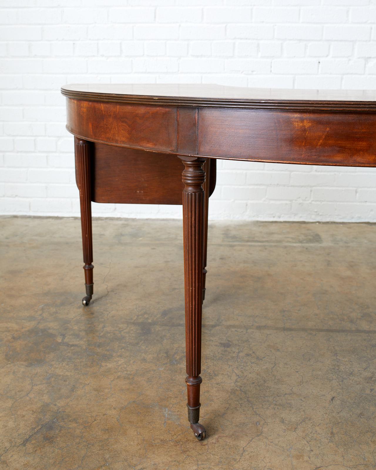 English Regency Style Drop-Leaf Hunt Table or Desk 10