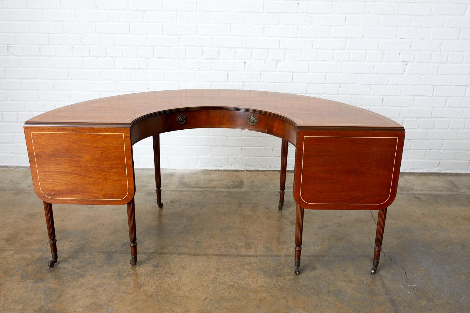 English Regency Style Drop-Leaf Hunt Table or Desk 1