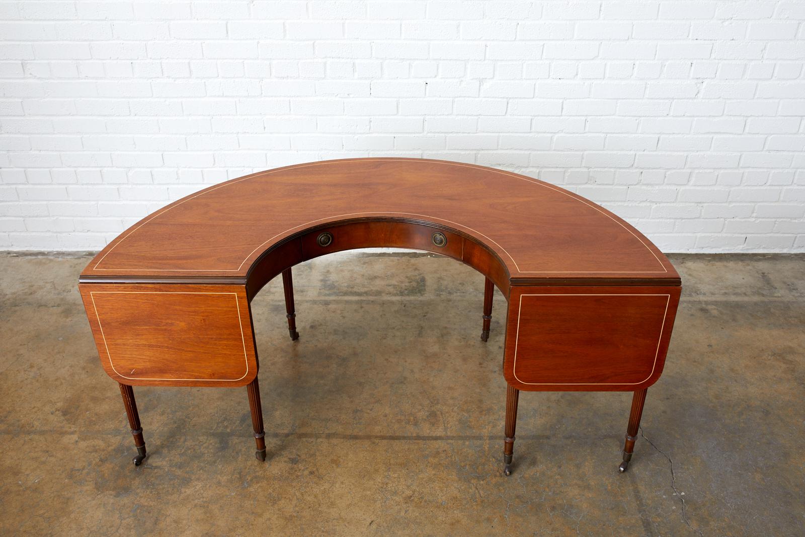 English Regency Style Drop-Leaf Hunt Table or Desk 2
