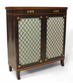 Pair of English Regency Ebonized Commodes