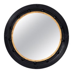 English Regency Style Ebonized Convex Mirror