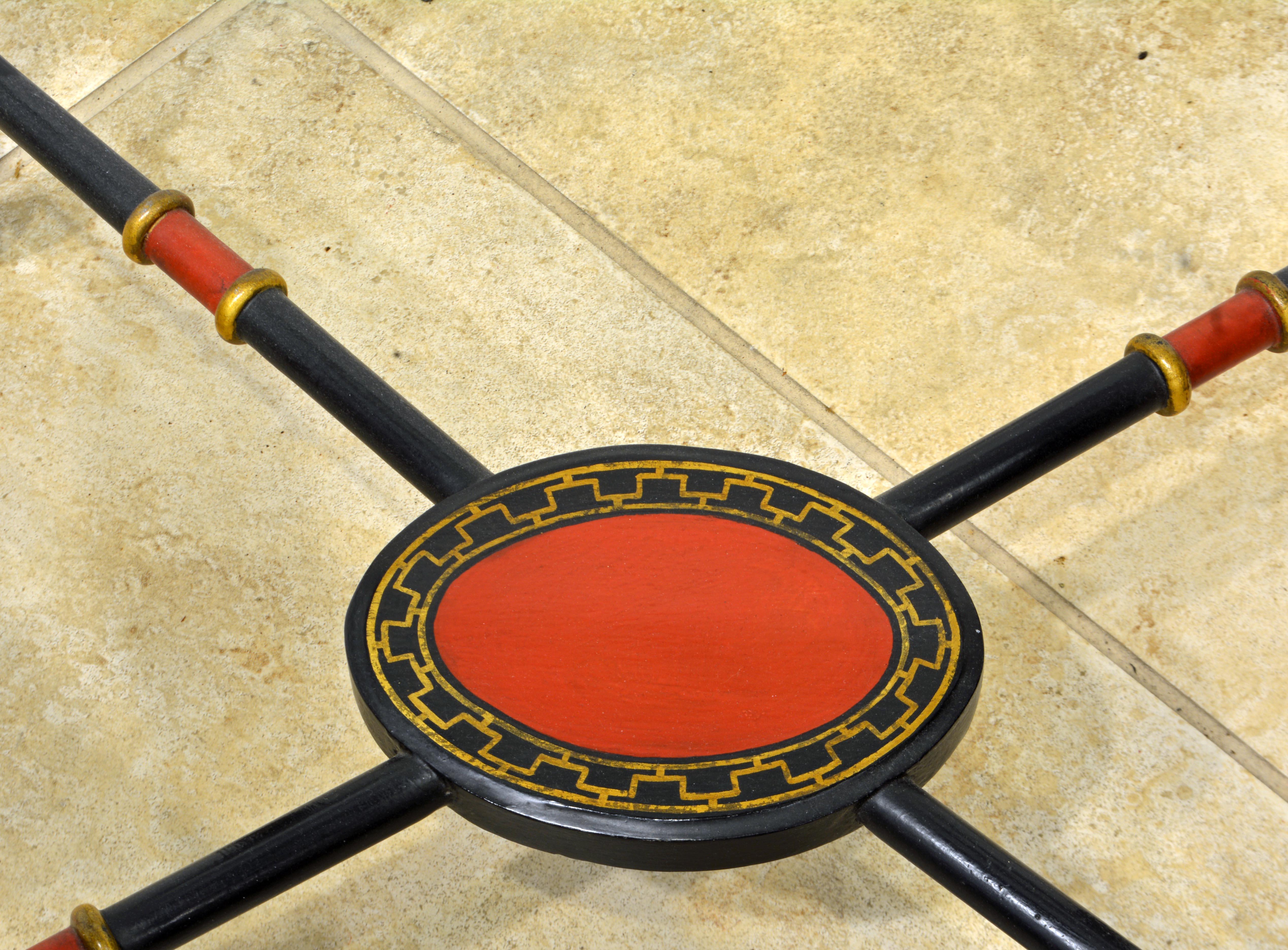 English Regency Style Ebonized Oval Paper Mâché Bamboo Turned Tray Table, 19th C 5