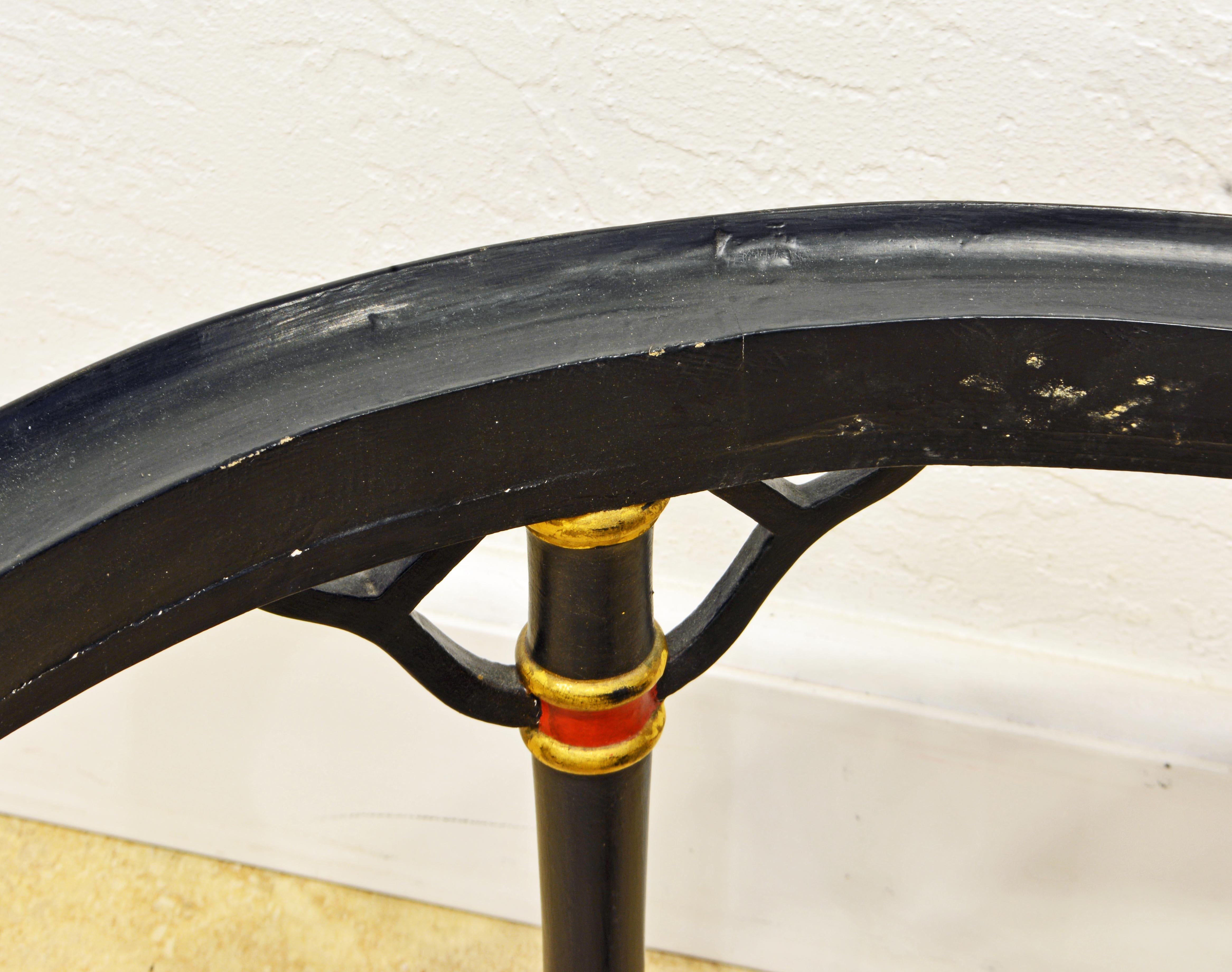 English Regency Style Ebonized Oval Paper Mâché Bamboo Turned Tray Table, 19th C 6