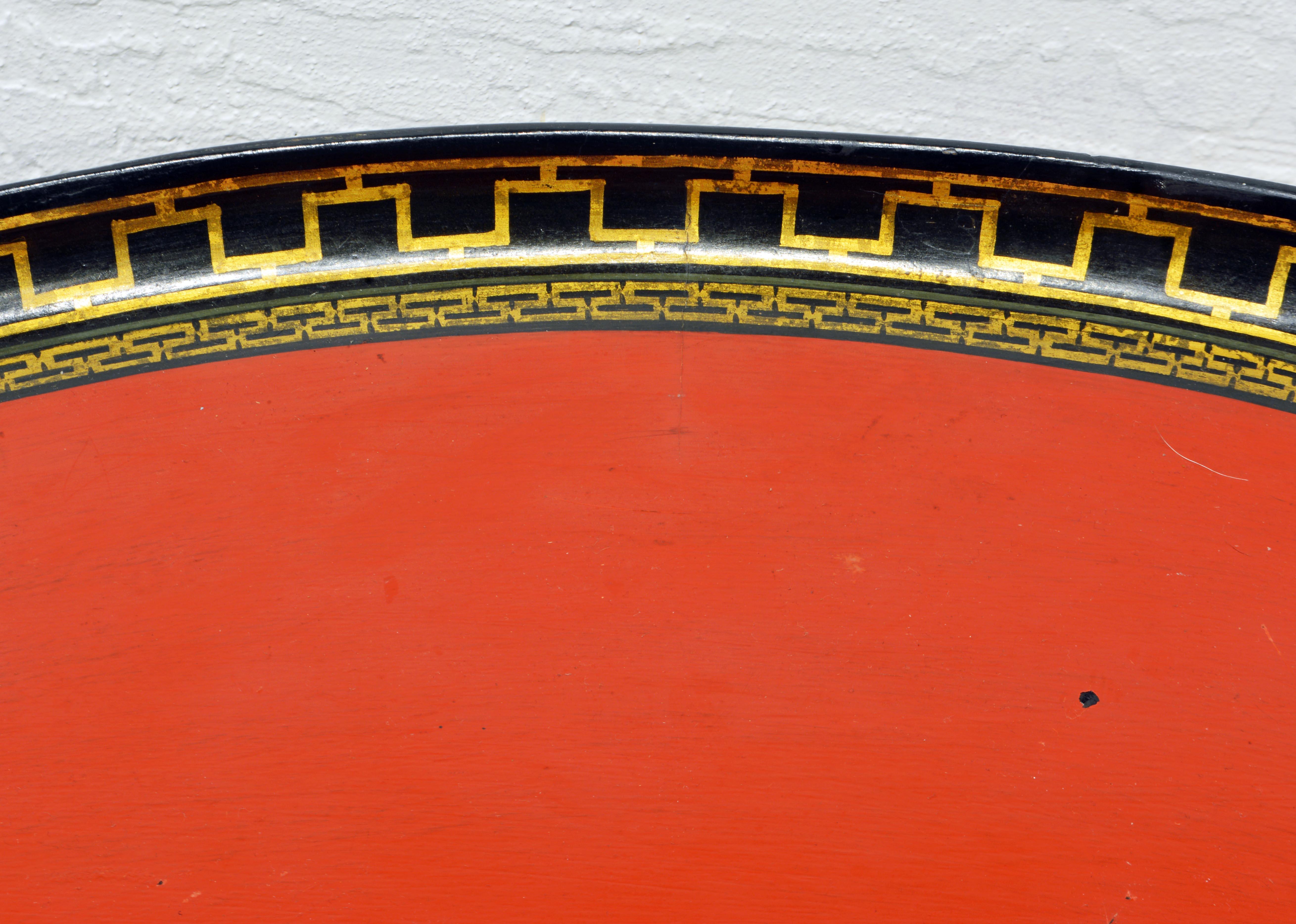 English Regency Style Ebonized Oval Paper Mâché Bamboo Turned Tray Table, 19th C 3